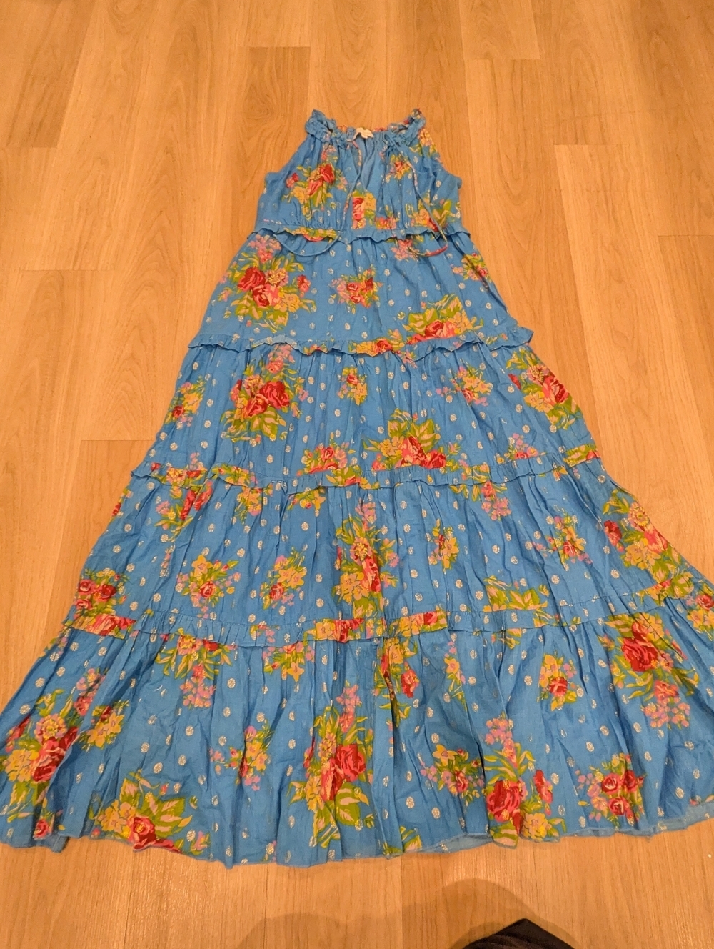 House Of Harlow Blue Layered Floral Summer Dress Size S